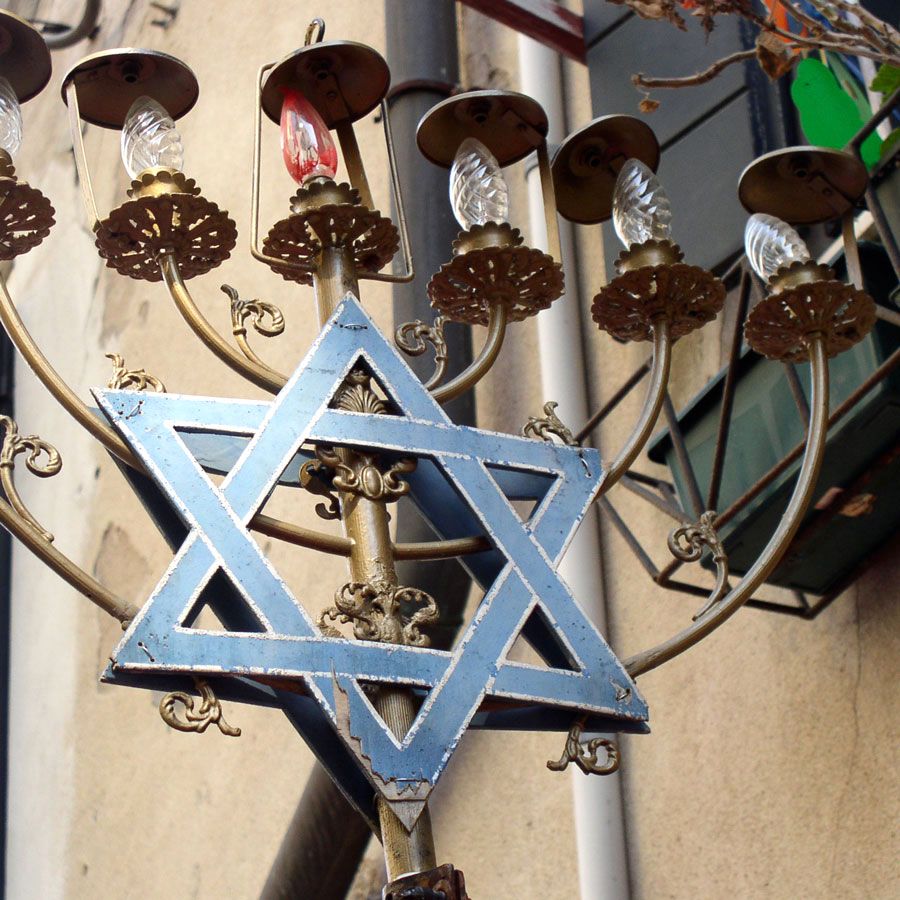 Decorated Menorah in Venice, Italy