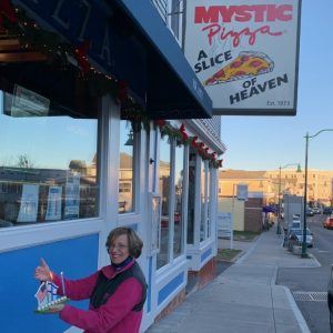 Lighting Hanukkah candles in Mystic, Connecticut