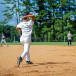 Baseball campers working as a team to become better Jewish athletes. Credit: Mai Siegel.