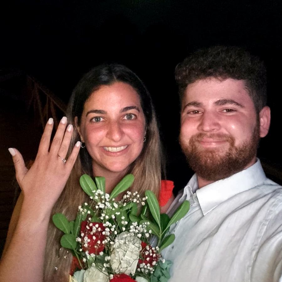 Engaged couple Flor and Emanuel, Ulpan Etzion-Kibbutz Tzuba participants