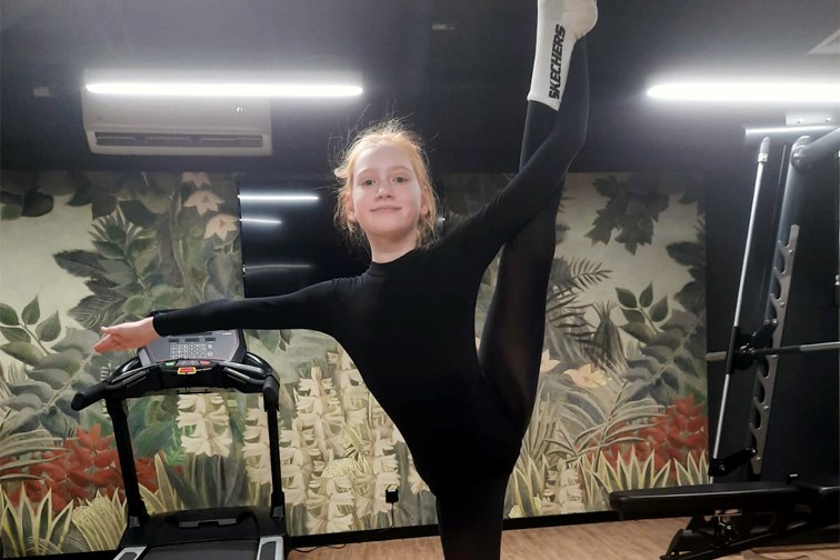 Irina practicing ballet at the Warsaw center 