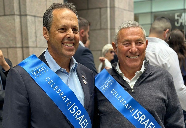Mark Wilf (left) with Doron Almog at the Celebrate Israel Parade in New York