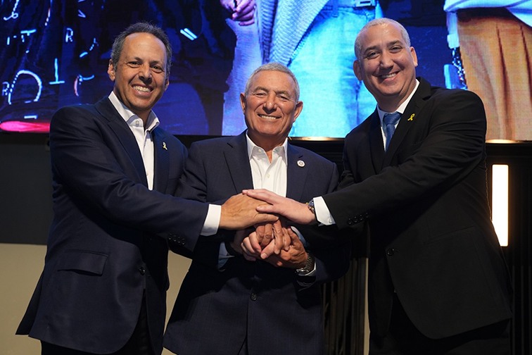 Jewish Agency leaders Mark Wilf, Doron Almog, and Yehuda Setton