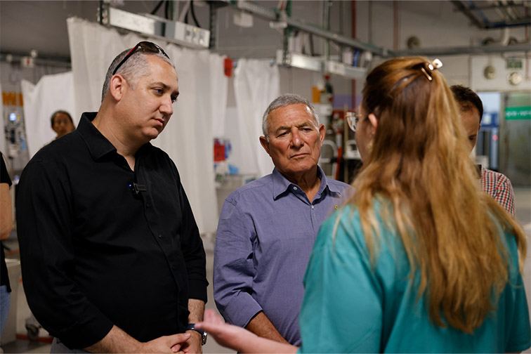 Yehuda Setton and Doron Almog at a hospital